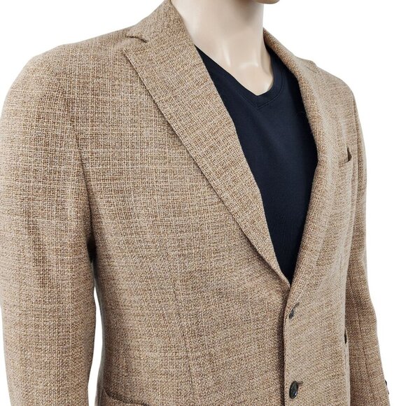 Zanetti Angelico Giacca Woven Tan Blazer, Men's 38 - Picture 1 of 11